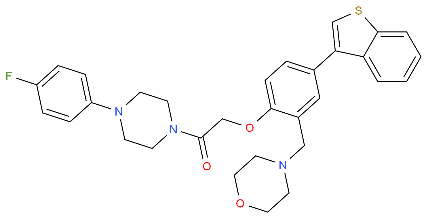 4-(5-(1-benzothien-3-yl)-2-{2-[4-(4-fluorophenyl)-1-piperazinyl]-2-oxoethoxy}benzyl)morpholine_Molecular_structure_CAS_)