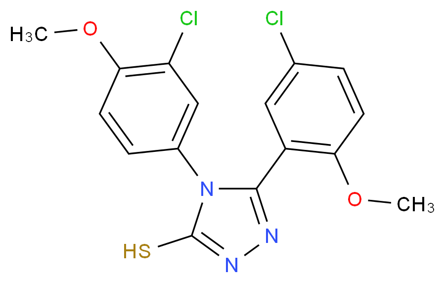 4-(3-Chloro-4-methoxy-phenyl)-5-(5-chloro-2-methoxy-phenyl)-4H-[1,2,4]triazole-3-thiol_Molecular_structure_CAS_)