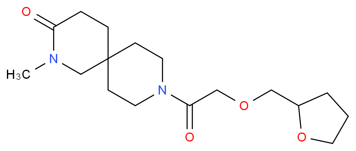 2-methyl-9-[(tetrahydro-2-furanylmethoxy)acetyl]-2,9-diazaspiro[5.5]undecan-3-one_Molecular_structure_CAS_)