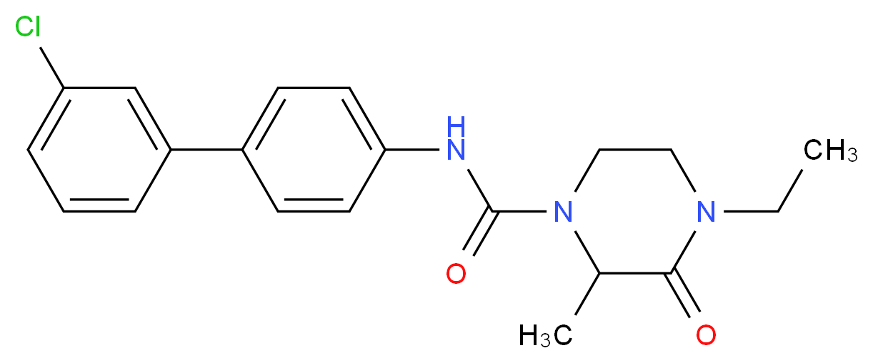 N-(3'-chlorobiphenyl-4-yl)-4-ethyl-2-methyl-3-oxopiperazine-1-carboxamide_Molecular_structure_CAS_)
