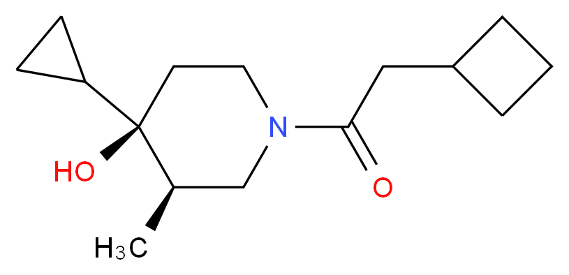 (3R*,4R*)-1-(cyclobutylacetyl)-4-cyclopropyl-3-methyl-4-piperidinol_Molecular_structure_CAS_)