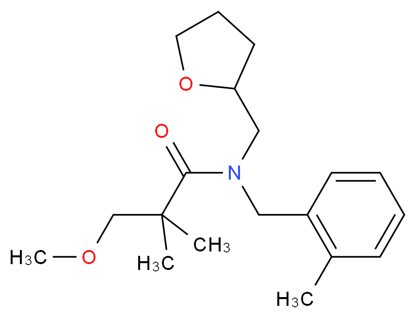 3-methoxy-2,2-dimethyl-N-(2-methylbenzyl)-N-(tetrahydrofuran-2-ylmethyl)propanamide_Molecular_structure_CAS_)
