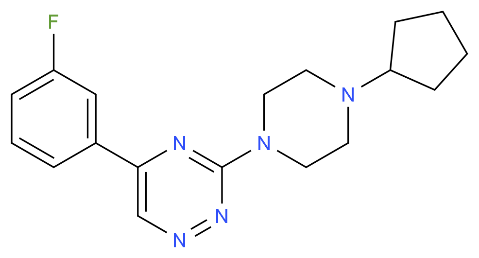 3-(4-cyclopentyl-1-piperazinyl)-5-(3-fluorophenyl)-1,2,4-triazine_Molecular_structure_CAS_)