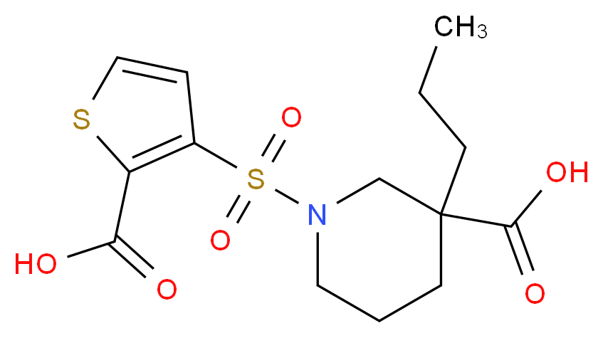 1-[(2-carboxy-3-thienyl)sulfonyl]-3-propylpiperidine-3-carboxylic acid_Molecular_structure_CAS_)