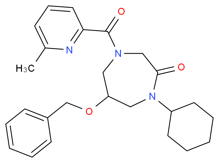6-(benzyloxy)-1-cyclohexyl-4-[(6-methyl-2-pyridinyl)carbonyl]-1,4-diazepan-2-one_Molecular_structure_CAS_)
