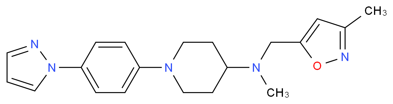 N-methyl-N-[(3-methylisoxazol-5-yl)methyl]-1-[4-(1H-pyrazol-1-yl)phenyl]piperidin-4-amine_Molecular_structure_CAS_)