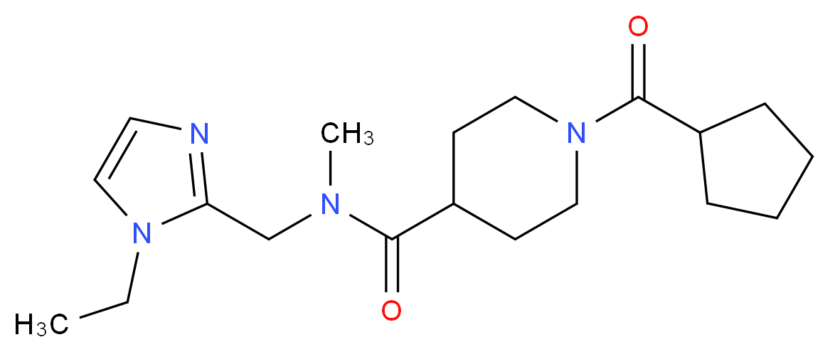 1-(cyclopentylcarbonyl)-N-[(1-ethyl-1H-imidazol-2-yl)methyl]-N-methyl-4-piperidinecarboxamide_Molecular_structure_CAS_)