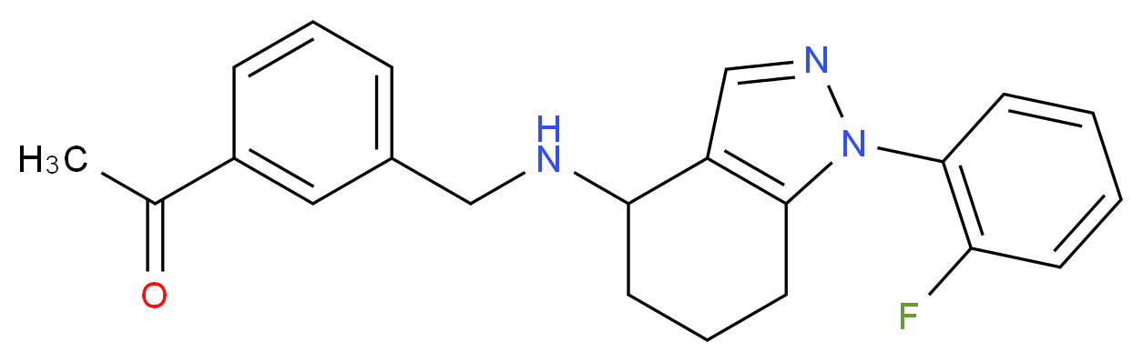 1-[3-({[1-(2-fluorophenyl)-4,5,6,7-tetrahydro-1H-indazol-4-yl]amino}methyl)phenyl]ethanone_Molecular_structure_CAS_)