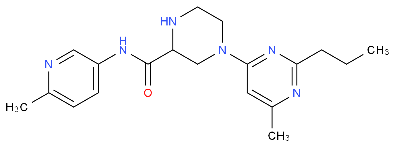 4-(6-methyl-2-propyl-4-pyrimidinyl)-N-(6-methyl-3-pyridinyl)-2-piperazinecarboxamide_Molecular_structure_CAS_)