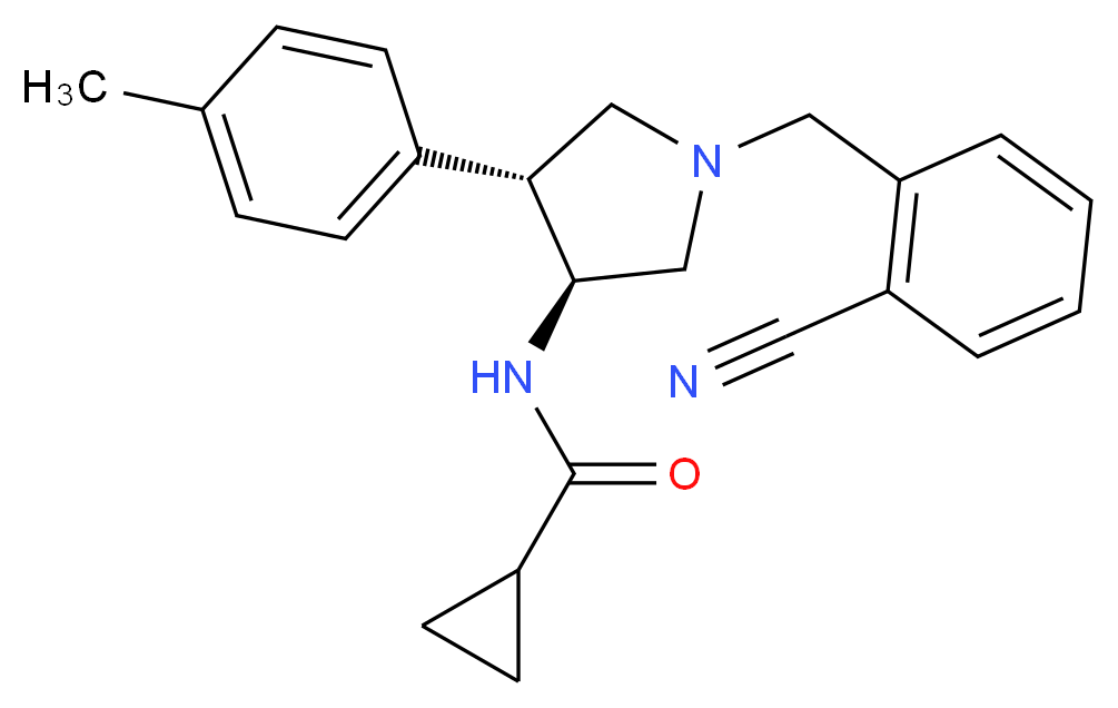 N-[(3S*,4R*)-1-(2-cyanobenzyl)-4-(4-methylphenyl)-3-pyrrolidinyl]cyclopropanecarboxamide_Molecular_structure_CAS_)