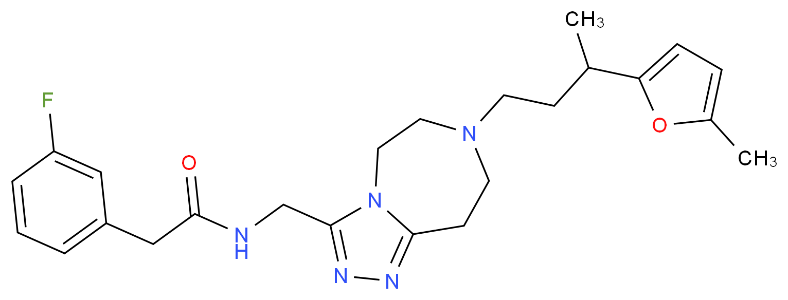 2-(3-fluorophenyl)-N-({7-[3-(5-methyl-2-furyl)butyl]-6,7,8,9-tetrahydro-5H-[1,2,4]triazolo[4,3-d][1,4]diazepin-3-yl}methyl)acetamide_Molecular_structure_CAS_)