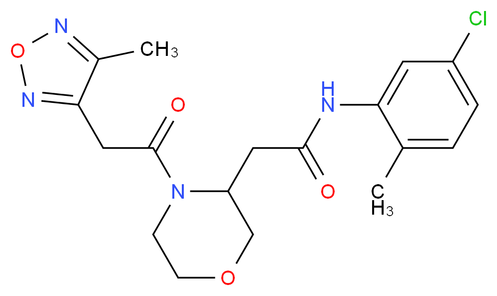 N-(5-chloro-2-methylphenyl)-2-{4-[(4-methyl-1,2,5-oxadiazol-3-yl)acetyl]-3-morpholinyl}acetamide_Molecular_structure_CAS_)