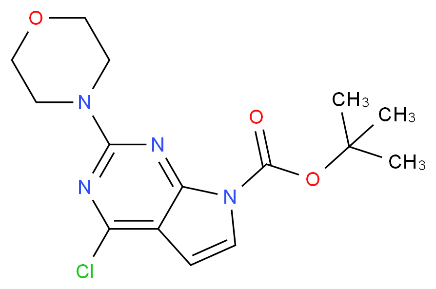 tert-Butyl 4-chloro-2-morpholino-7H-pyrrolo-[2,3-d]pyrimidine-7-carboxylate_Molecular_structure_CAS_1227958-31-7)