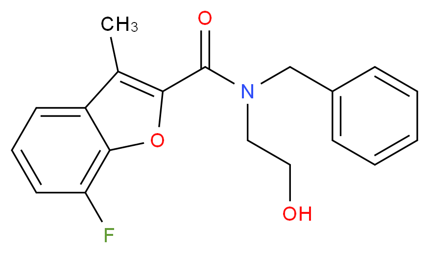 N-benzyl-7-fluoro-N-(2-hydroxyethyl)-3-methyl-1-benzofuran-2-carboxamide_Molecular_structure_CAS_)