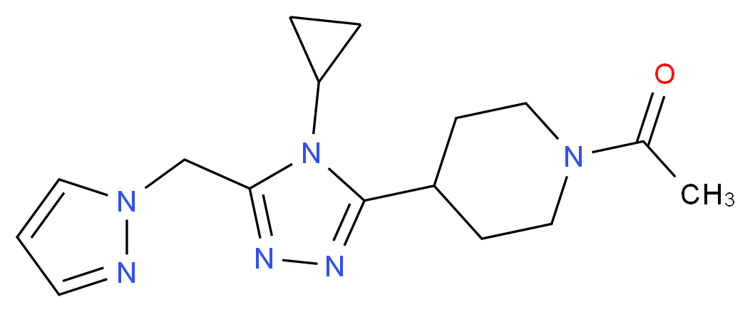1-acetyl-4-[4-cyclopropyl-5-(1H-pyrazol-1-ylmethyl)-4H-1,2,4-triazol-3-yl]piperidine_Molecular_structure_CAS_)