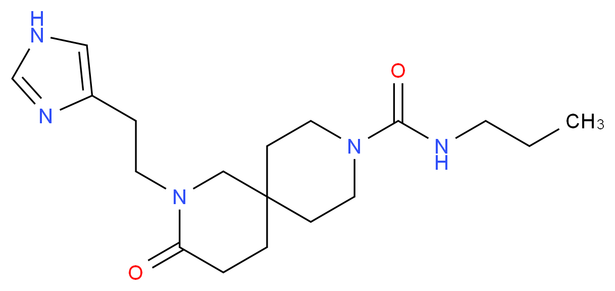 2-[2-(1H-imidazol-4-yl)ethyl]-3-oxo-N-propyl-2,9-diazaspiro[5.5]undecane-9-carboxamide_Molecular_structure_CAS_)