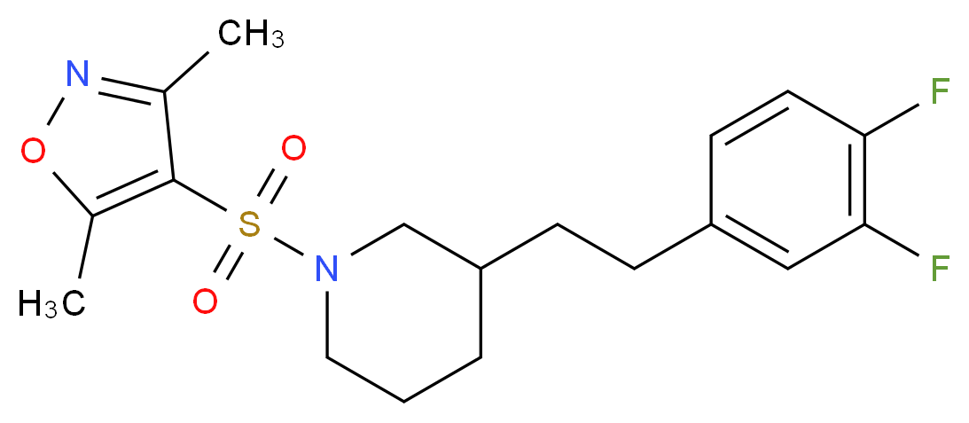 3-[2-(3,4-difluorophenyl)ethyl]-1-[(3,5-dimethyl-4-isoxazolyl)sulfonyl]piperidine_Molecular_structure_CAS_)