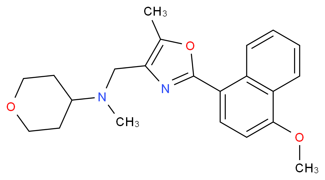 N-{[2-(4-methoxy-1-naphthyl)-5-methyl-1,3-oxazol-4-yl]methyl}-N-methyltetrahydro-2H-pyran-4-amine_Molecular_structure_CAS_)