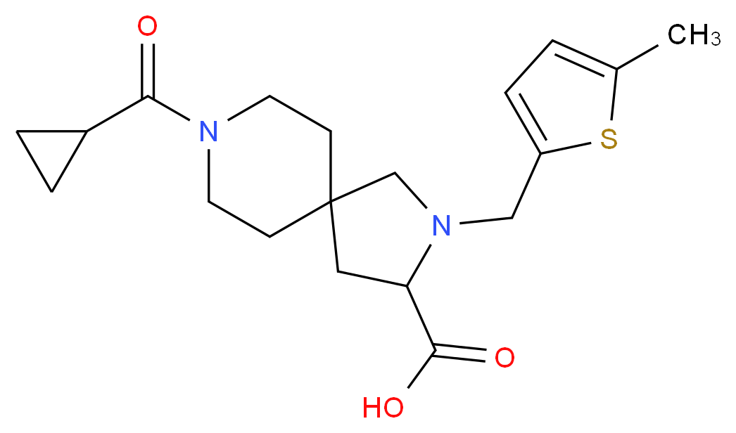 8-(cyclopropylcarbonyl)-2-[(5-methyl-2-thienyl)methyl]-2,8-diazaspiro[4.5]decane-3-carboxylic acid_Molecular_structure_CAS_)