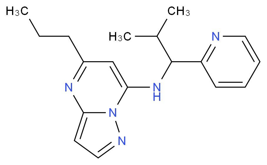 N-[2-methyl-1-(2-pyridinyl)propyl]-5-propylpyrazolo[1,5-a]pyrimidin-7-amine_Molecular_structure_CAS_)