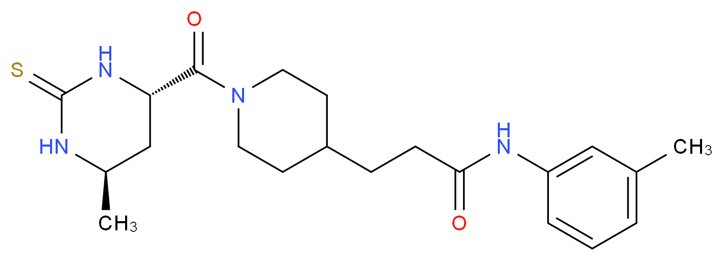 N-(3-methylphenyl)-3-(1-{[(4S*,6R*)-6-methyl-2-thioxohexahydro-4-pyrimidinyl]carbonyl}-4-piperidinyl)propanamide_Molecular_structure_CAS_)