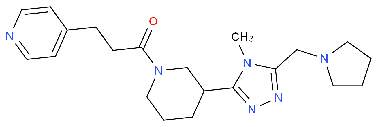 4-(3-{3-[4-methyl-5-(pyrrolidin-1-ylmethyl)-4H-1,2,4-triazol-3-yl]piperidin-1-yl}-3-oxopropyl)pyridine_Molecular_structure_CAS_)