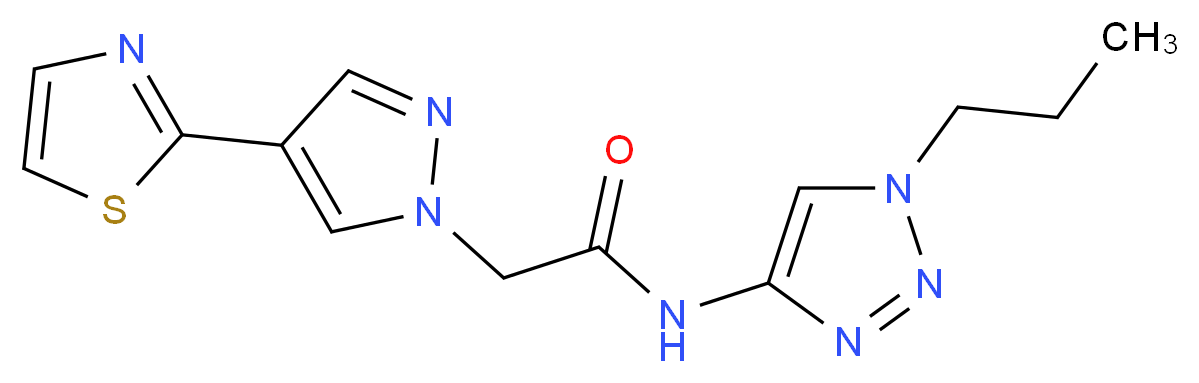 N-(1-propyl-1H-1,2,3-triazol-4-yl)-2-[4-(1,3-thiazol-2-yl)-1H-pyrazol-1-yl]acetamide_Molecular_structure_CAS_)