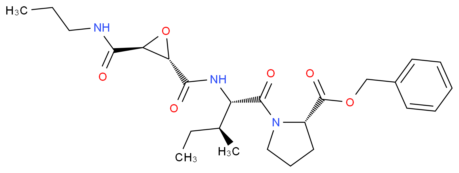 BENZYL N-({(2S,3S)-3-[(PROPYLAMINO)CARBONYL]OXIRAN-2-YL}CARBONYL)-L-ISOLEUCYL-L-PROLINATE_Molecular_structure_CAS_)