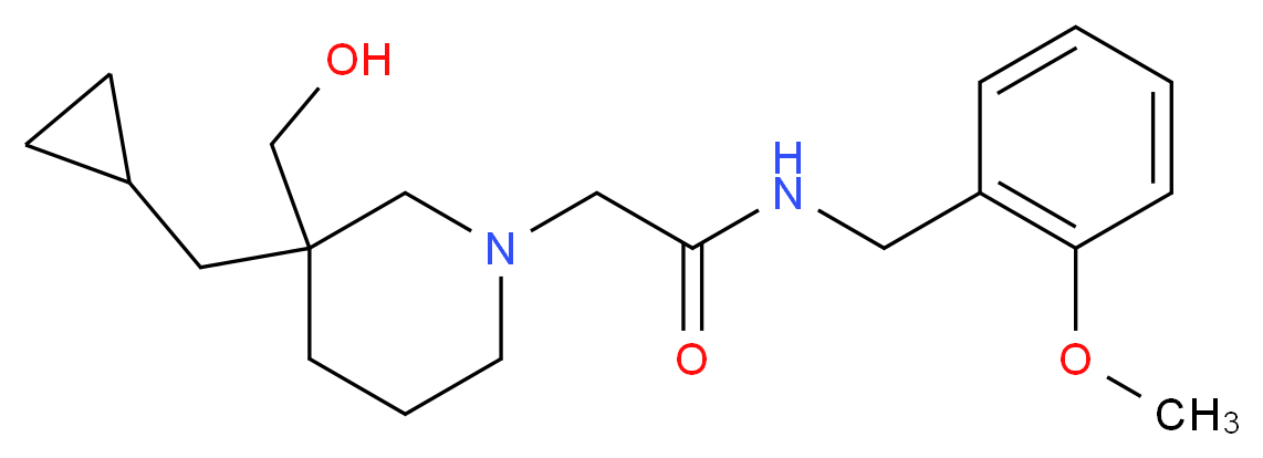 2-[3-(cyclopropylmethyl)-3-(hydroxymethyl)-1-piperidinyl]-N-(2-methoxybenzyl)acetamide_Molecular_structure_CAS_)