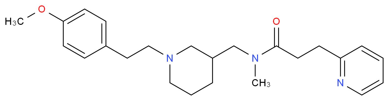 N-({1-[2-(4-methoxyphenyl)ethyl]-3-piperidinyl}methyl)-N-methyl-3-(2-pyridinyl)propanamide_Molecular_structure_CAS_)