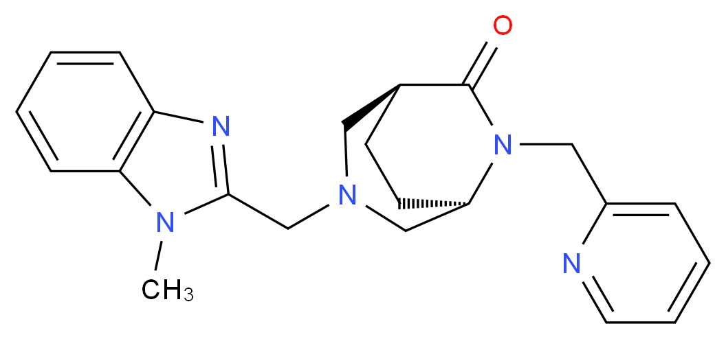 (1S*,5R*)-3-[(1-methyl-1H-benzimidazol-2-yl)methyl]-6-(pyridin-2-ylmethyl)-3,6-diazabicyclo[3.2.2]nonan-7-one_Molecular_structure_CAS_)