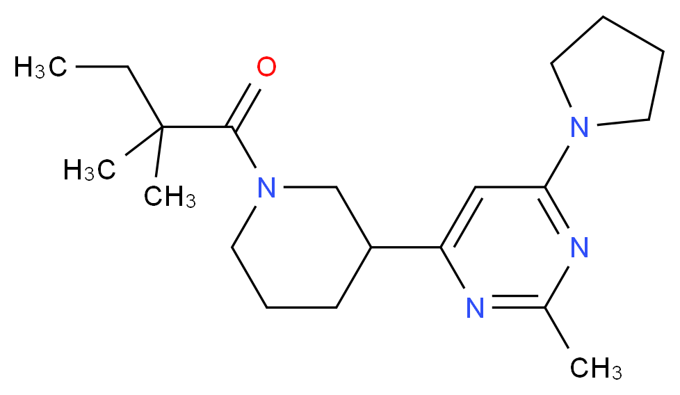 4-[1-(2,2-dimethylbutanoyl)-3-piperidinyl]-2-methyl-6-(1-pyrrolidinyl)pyrimidine_Molecular_structure_CAS_)