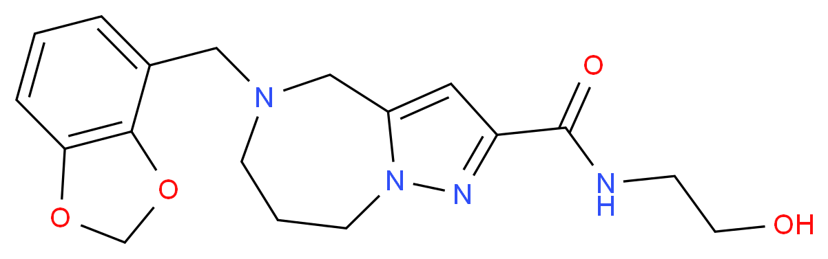 5-(1,3-benzodioxol-4-ylmethyl)-N-(2-hydroxyethyl)-5,6,7,8-tetrahydro-4H-pyrazolo[1,5-a][1,4]diazepine-2-carboxamide_Molecular_structure_CAS_)
