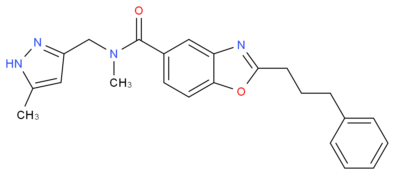 N-methyl-N-[(5-methyl-1H-pyrazol-3-yl)methyl]-2-(3-phenylpropyl)-1,3-benzoxazole-5-carboxamide_Molecular_structure_CAS_)