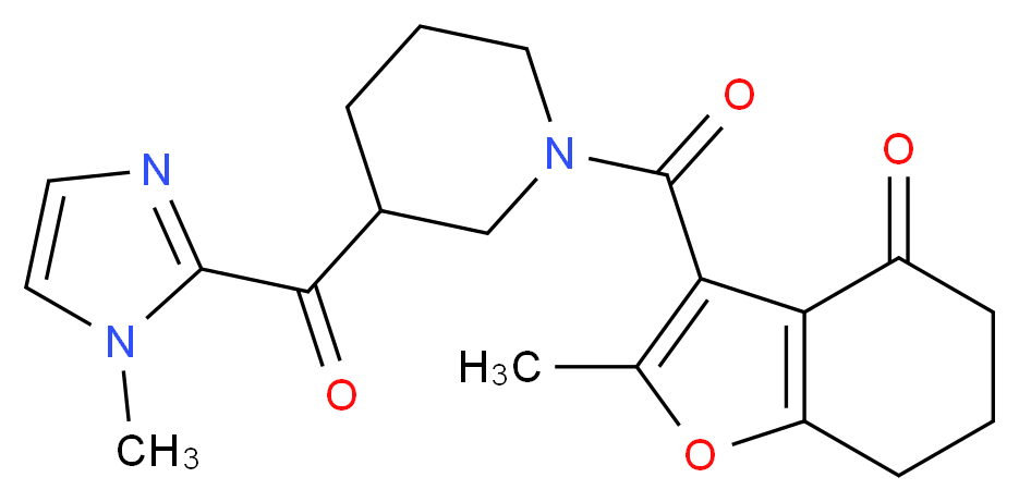 2-methyl-3-({3-[(1-methyl-1H-imidazol-2-yl)carbonyl]-1-piperidinyl}carbonyl)-6,7-dihydro-1-benzofuran-4(5H)-one_Molecular_structure_CAS_)