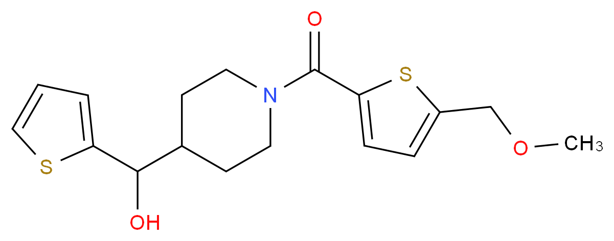 (1-{[5-(methoxymethyl)-2-thienyl]carbonyl}piperidin-4-yl)(2-thienyl)methanol_Molecular_structure_CAS_)