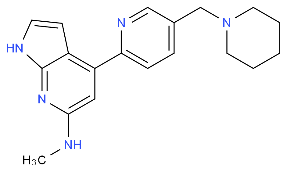 N-methyl-4-[5-(piperidin-1-ylmethyl)pyridin-2-yl]-1H-pyrrolo[2,3-b]pyridin-6-amine_Molecular_structure_CAS_)