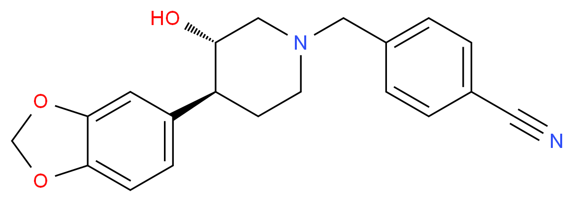 4-{[(3S*,4S*)-4-(1,3-benzodioxol-5-yl)-3-hydroxypiperidin-1-yl]methyl}benzonitrile_Molecular_structure_CAS_)