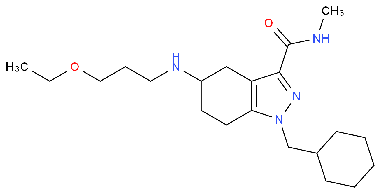 1-(cyclohexylmethyl)-5-[(3-ethoxypropyl)amino]-N-methyl-4,5,6,7-tetrahydro-1H-indazole-3-carboxamide_Molecular_structure_CAS_)