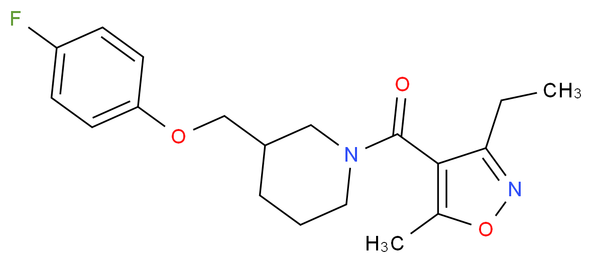 1-[(3-ethyl-5-methyl-4-isoxazolyl)carbonyl]-3-[(4-fluorophenoxy)methyl]piperidine_Molecular_structure_CAS_)