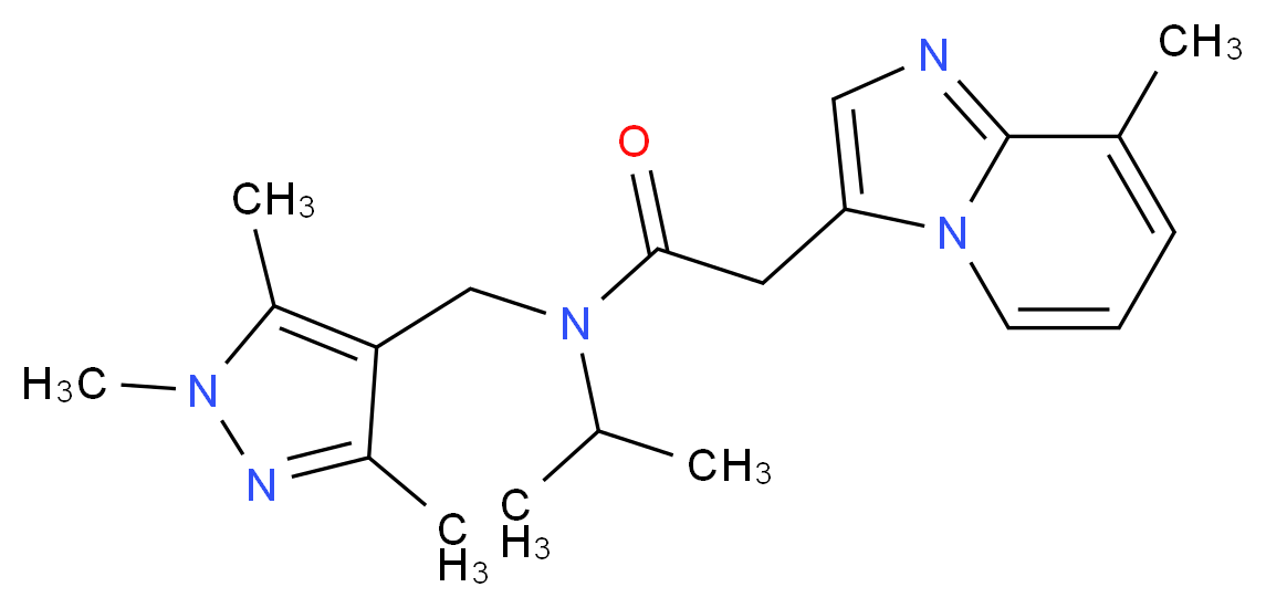 N-isopropyl-2-(8-methylimidazo[1,2-a]pyridin-3-yl)-N-[(1,3,5-trimethyl-1H-pyrazol-4-yl)methyl]acetamide_Molecular_structure_CAS_)