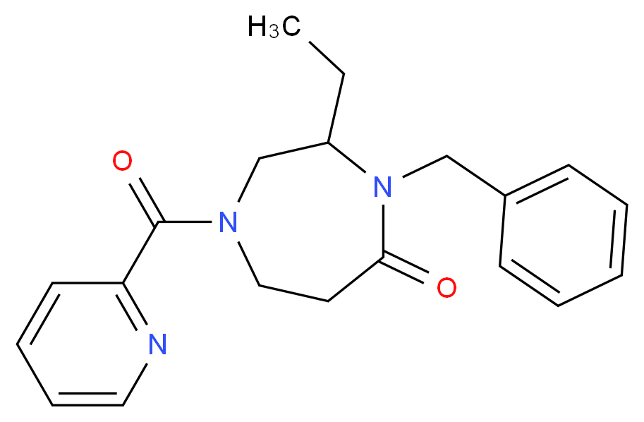 4-benzyl-3-ethyl-1-(2-pyridinylcarbonyl)-1,4-diazepan-5-one_Molecular_structure_CAS_)