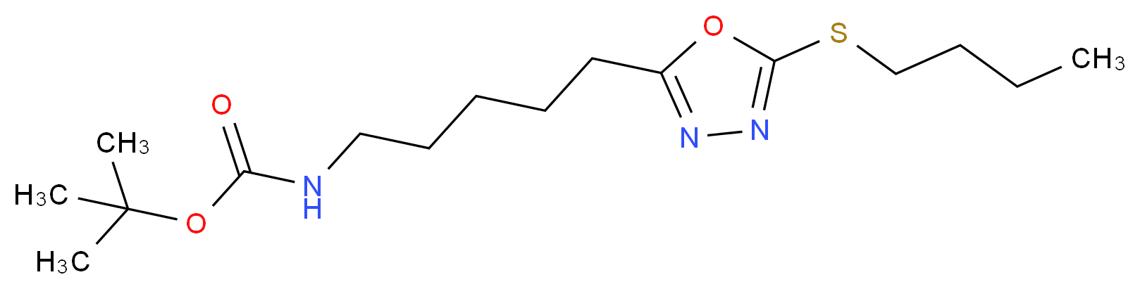 tert-butyl (5-(5-(butylthio)-1,3,4-oxadiazol-2-yl)pentyl)carbamate_Molecular_structure_CAS_)