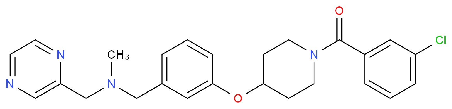 (3-{[1-(3-chlorobenzoyl)-4-piperidinyl]oxy}benzyl)methyl(2-pyrazinylmethyl)amine_Molecular_structure_CAS_)