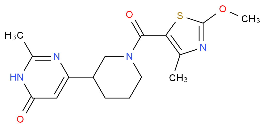 6-{1-[(2-methoxy-4-methyl-1,3-thiazol-5-yl)carbonyl]piperidin-3-yl}-2-methylpyrimidin-4(3H)-one_Molecular_structure_CAS_)