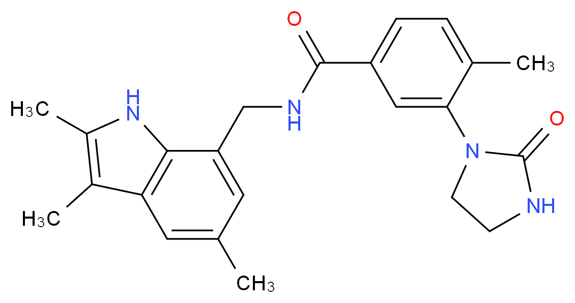 4-methyl-3-(2-oxoimidazolidin-1-yl)-N-[(2,3,5-trimethyl-1H-indol-7-yl)methyl]benzamide_Molecular_structure_CAS_)