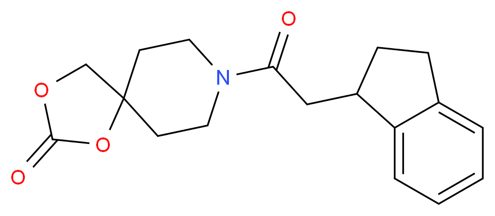 8-(2,3-dihydro-1H-inden-1-ylacetyl)-1,3-dioxa-8-azaspiro[4.5]decan-2-one_Molecular_structure_CAS_)