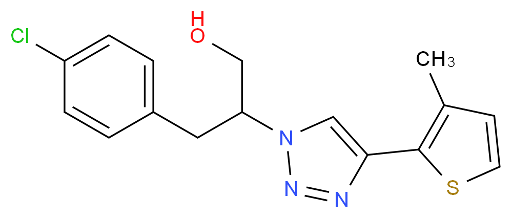 3-(4-chlorophenyl)-2-[4-(3-methyl-2-thienyl)-1H-1,2,3-triazol-1-yl]propan-1-ol_Molecular_structure_CAS_)