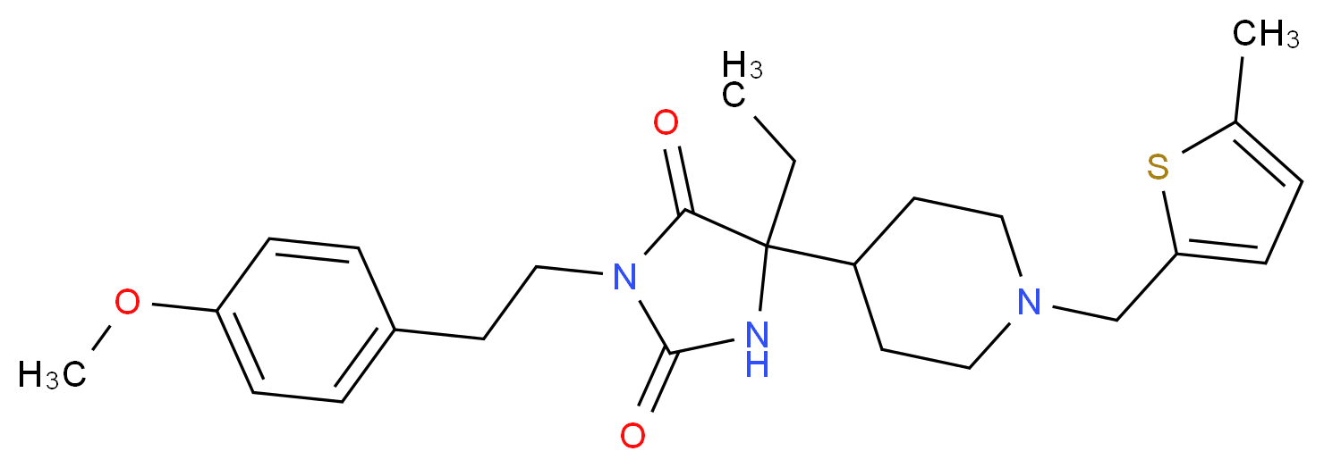5-ethyl-3-[2-(4-methoxyphenyl)ethyl]-5-{1-[(5-methyl-2-thienyl)methyl]-4-piperidinyl}-2,4-imidazolidinedione_Molecular_structure_CAS_)