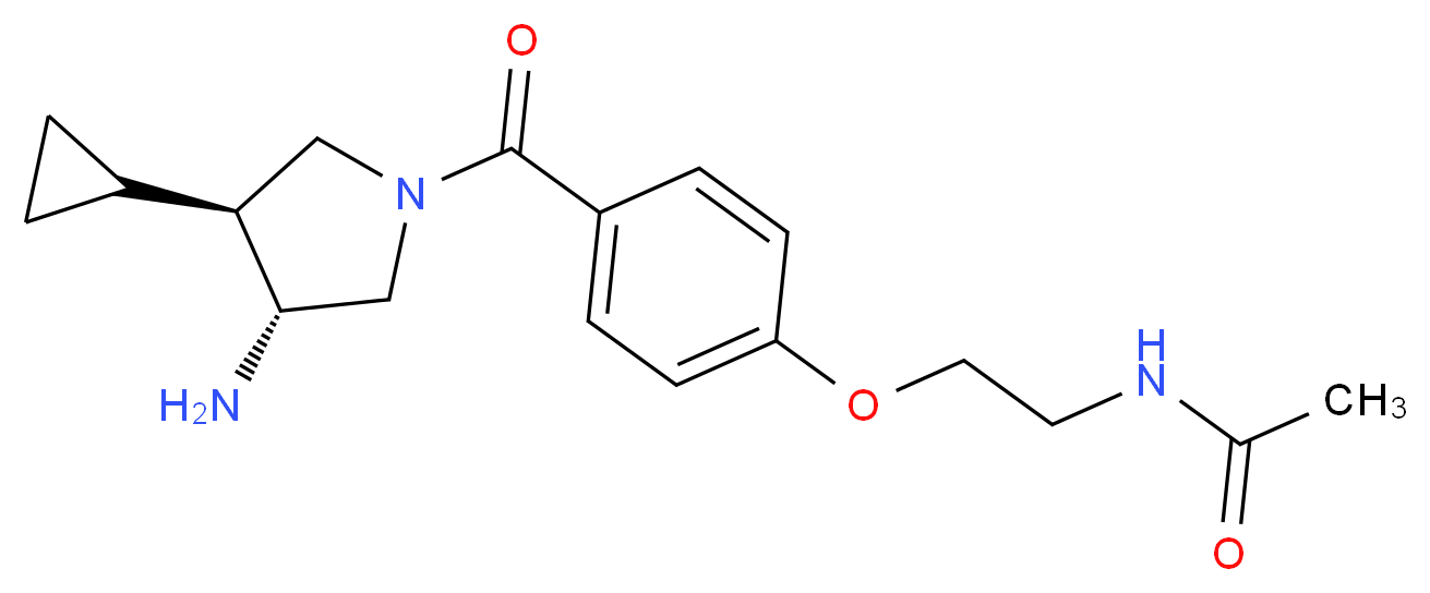 N-[2-(4-{[(3R*,4S*)-3-amino-4-cyclopropylpyrrolidin-1-yl]carbonyl}phenoxy)ethyl]acetamide_Molecular_structure_CAS_)